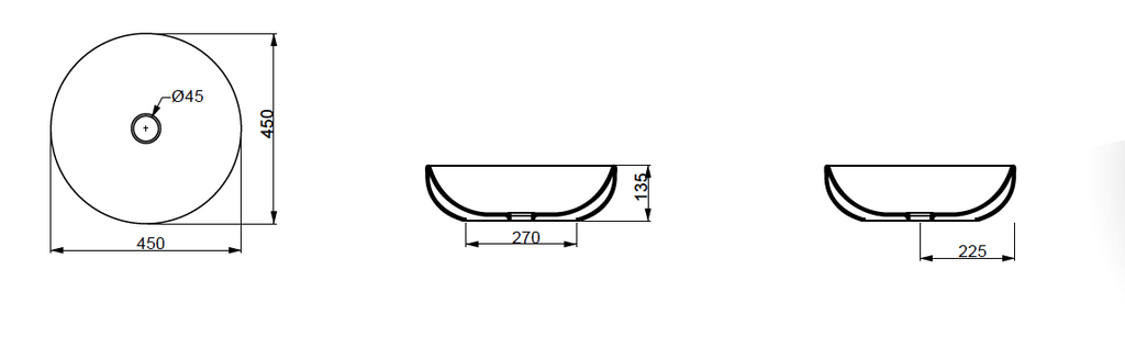 Easy rund Ø 45 cm. - Marbre