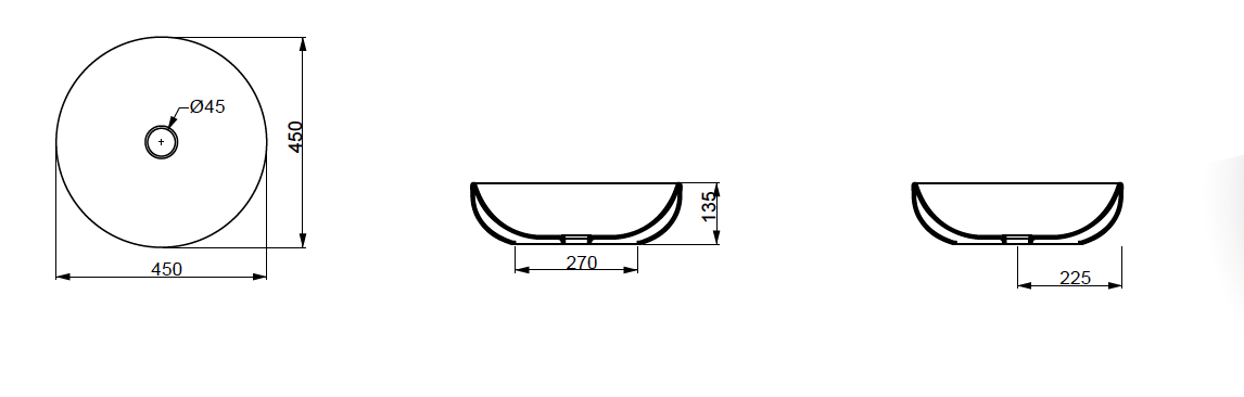 Easy rund Ø 45 cm. - Marbre